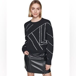 KARL LAGERFELD PARIS | Women's Crewneck Geometric Logo Sweater